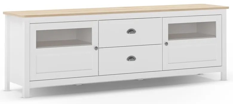 Fehér borovi fenyő TV-állvány 180x59 cm Misti – Marckeric