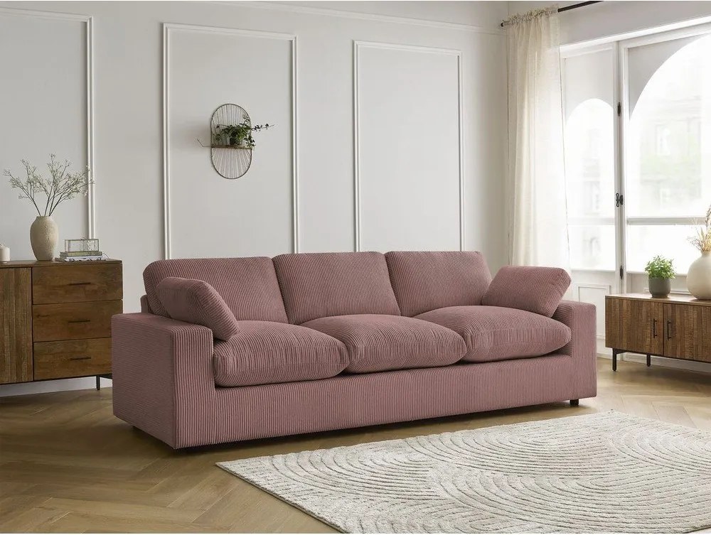 Rózsaszín kordbársony kanapé 250 cm Belair – Bobochic Paris
