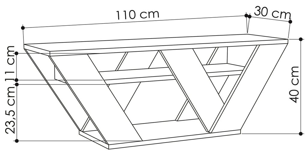 TV szekrény Pipralla - Carrara Marble