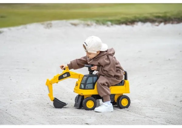 Push autó kotrógép CAT 2xAA sárga/fekete