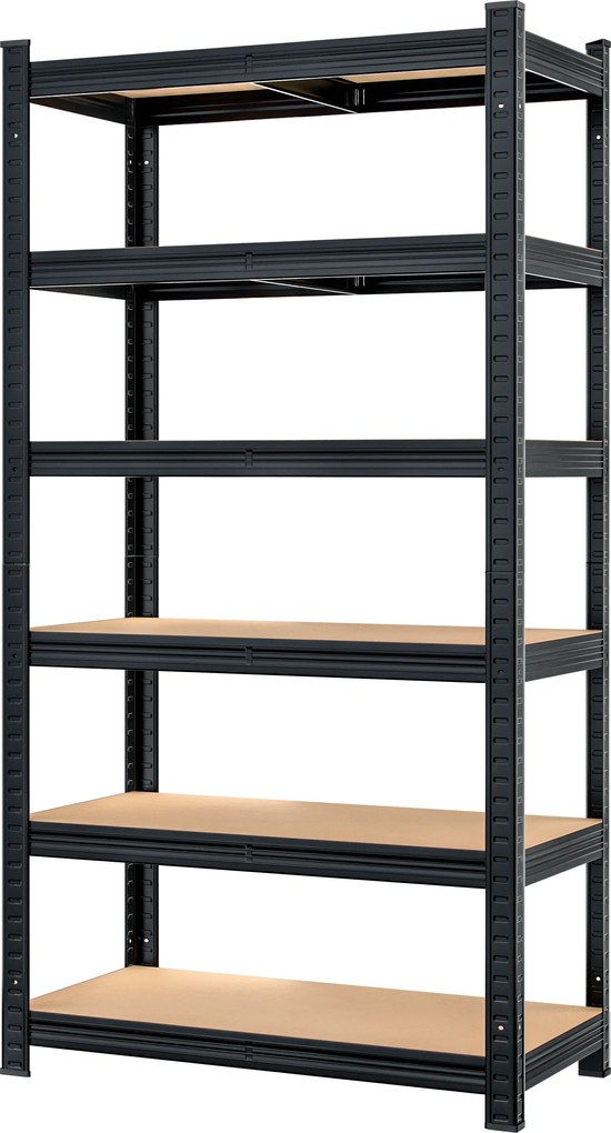 Deuba 6-polcos állvány - fekete