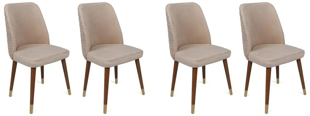 Hugo Cream and Walnut étkezőszék szett, 4 db