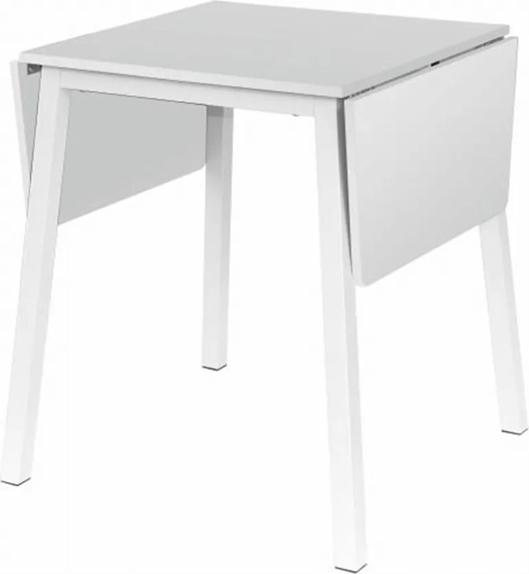 Étkezőasztal, MDF fóliázott/fém, fehér, 60-120x60 cm, MAURO