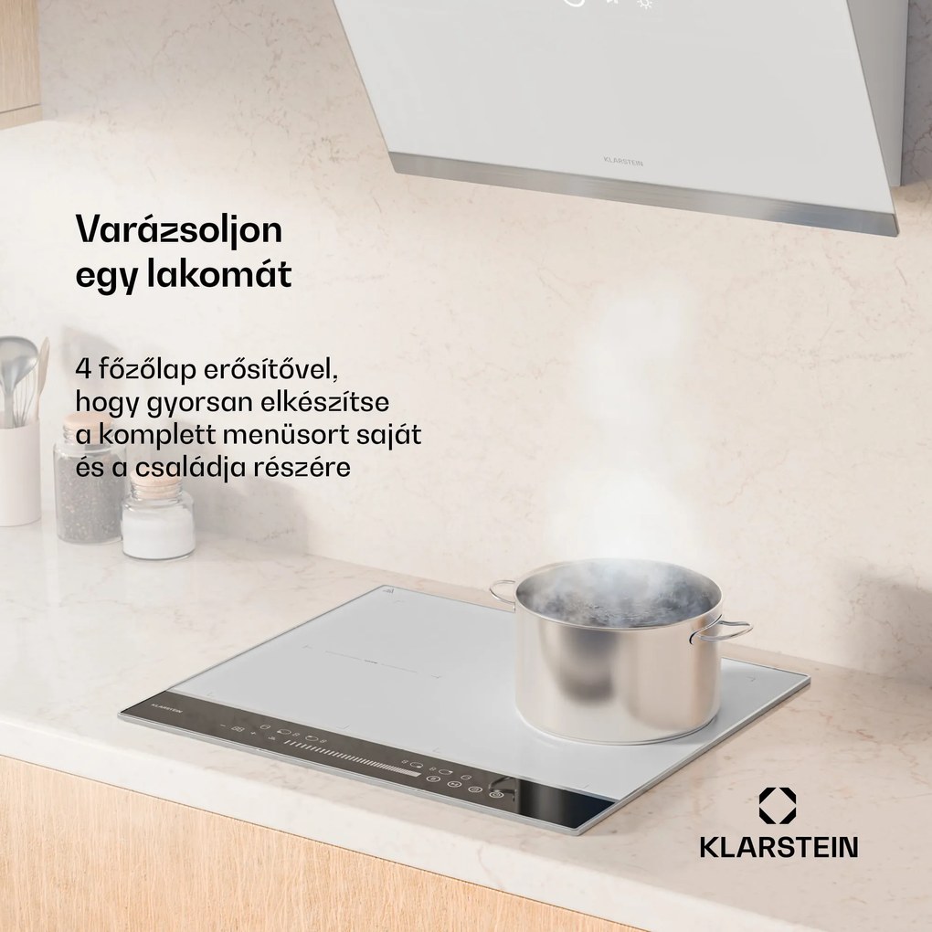 Klarstein DualTone Flex indukciós főzőlap, Flex Zone, LED kijelző, Csúszka vezérlés, 7200 W