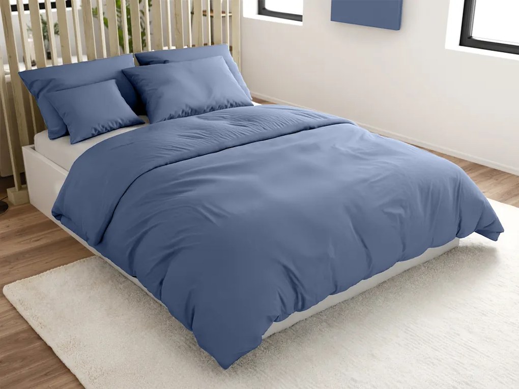 Pamut ágyneműhuzat LUX kék szállodai zsebbel Ágyneműhuzat mérete: 70 x 90 cm | 140 x 200 cm