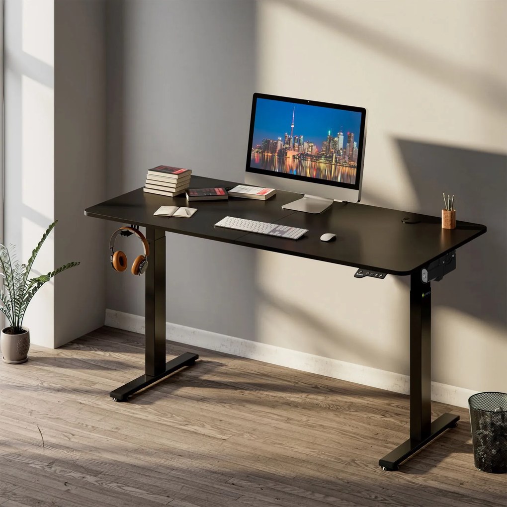 Juskys Irodai asztal 140x60 cm - fekete