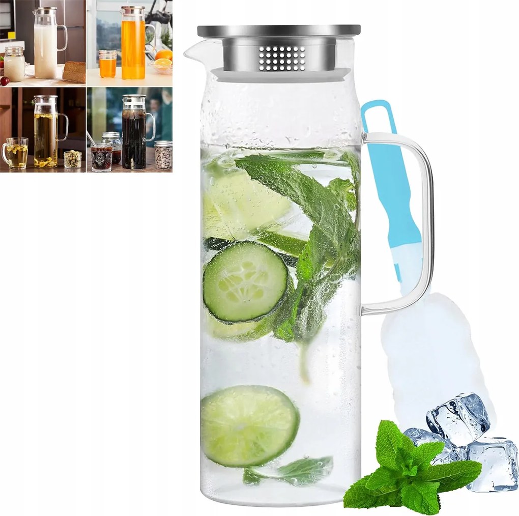 Üveg Kancsó 1,5L Vizes Kancsó Gyümölcslevek Limonádé Italok Bor Víz