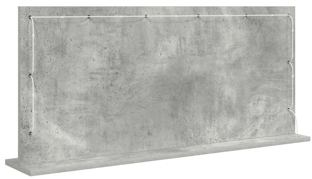 LED világítással ellátott tükör Betonszürke 100x45x18 cm