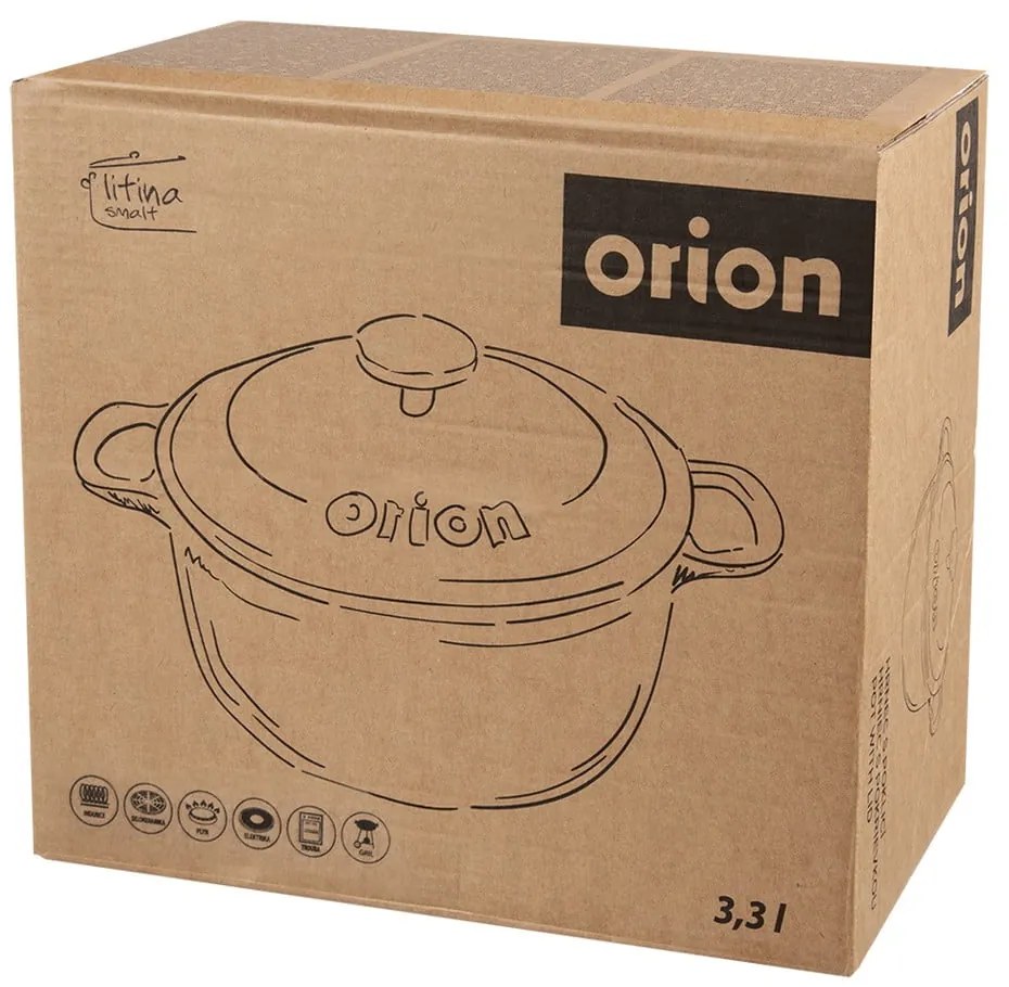 Indukciós tűzhelyhez alkalmas öntöttvas edény fedővel 3,3 l LITINA SMALT – Orion