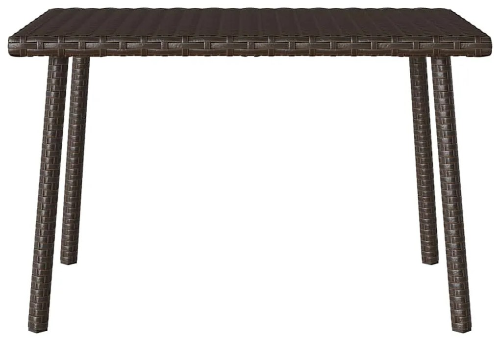 téglalap barna polyrattan kerti dohányzóasztal 60x40x37cm
