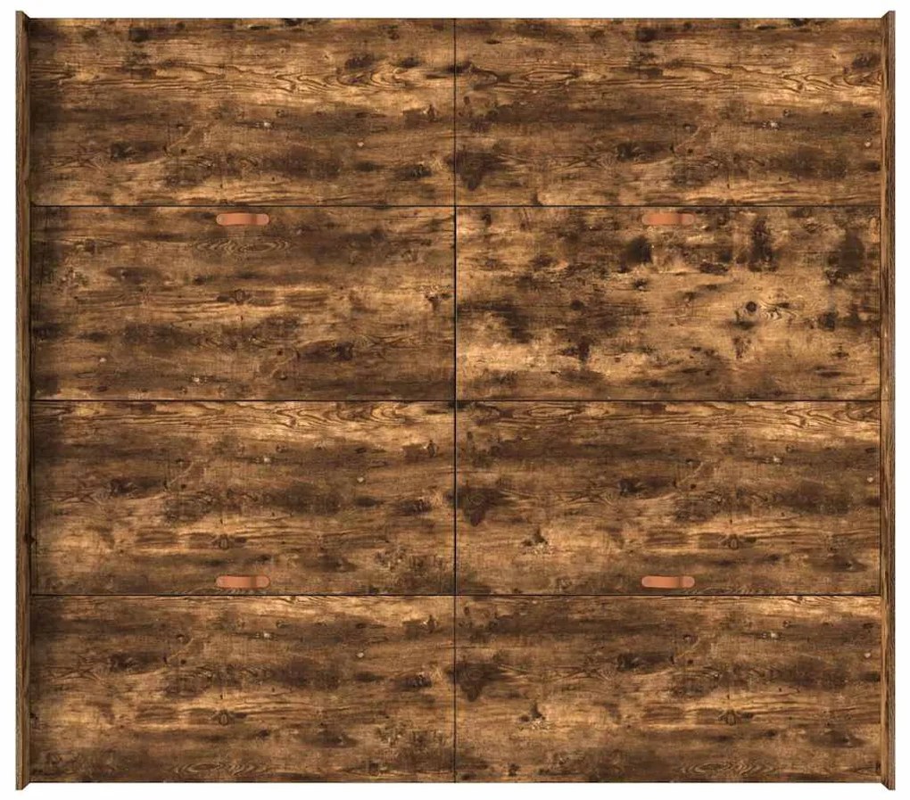 Ágykeret tárolóval fiókkal Füstölt tölgy 200 x 200 cm Faanyag