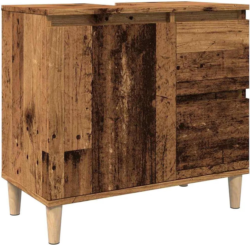 vidaXL antik fa színű mosdószekrény 65 x 33 x 60 cm
