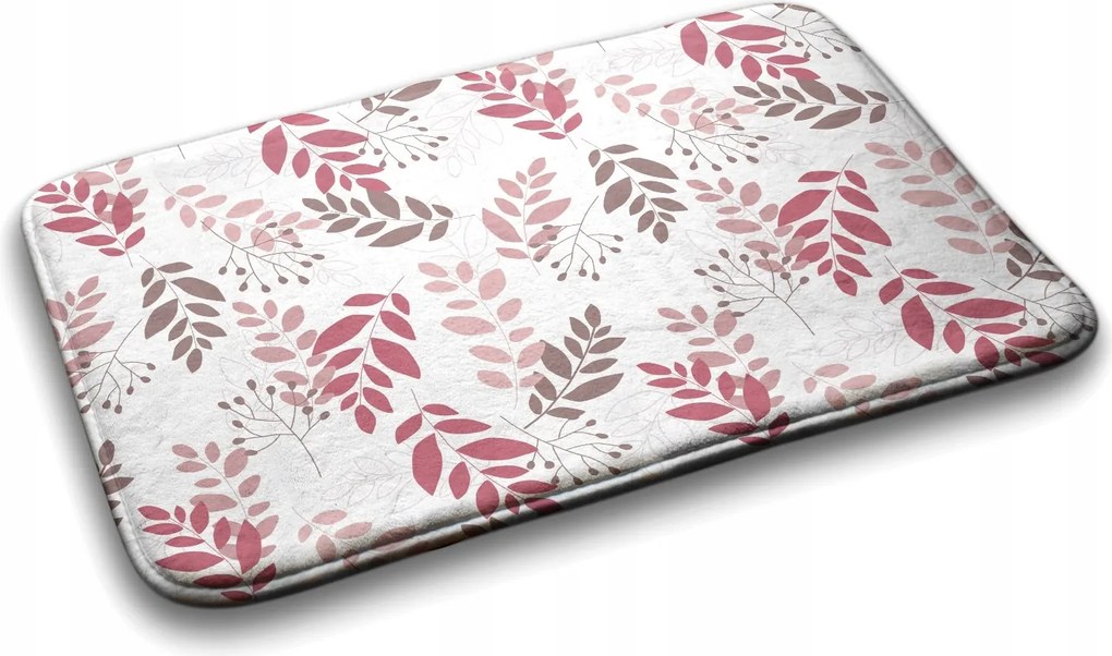 Fürdőszobaszőnyeg vegyes minták Levelek minta 75x45 cm