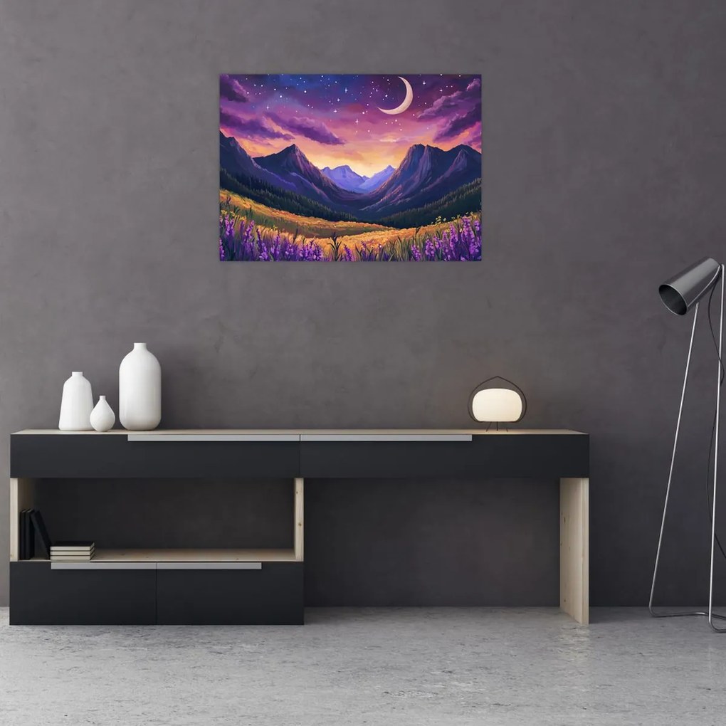 Kép - Lila táj (70x50 cm)