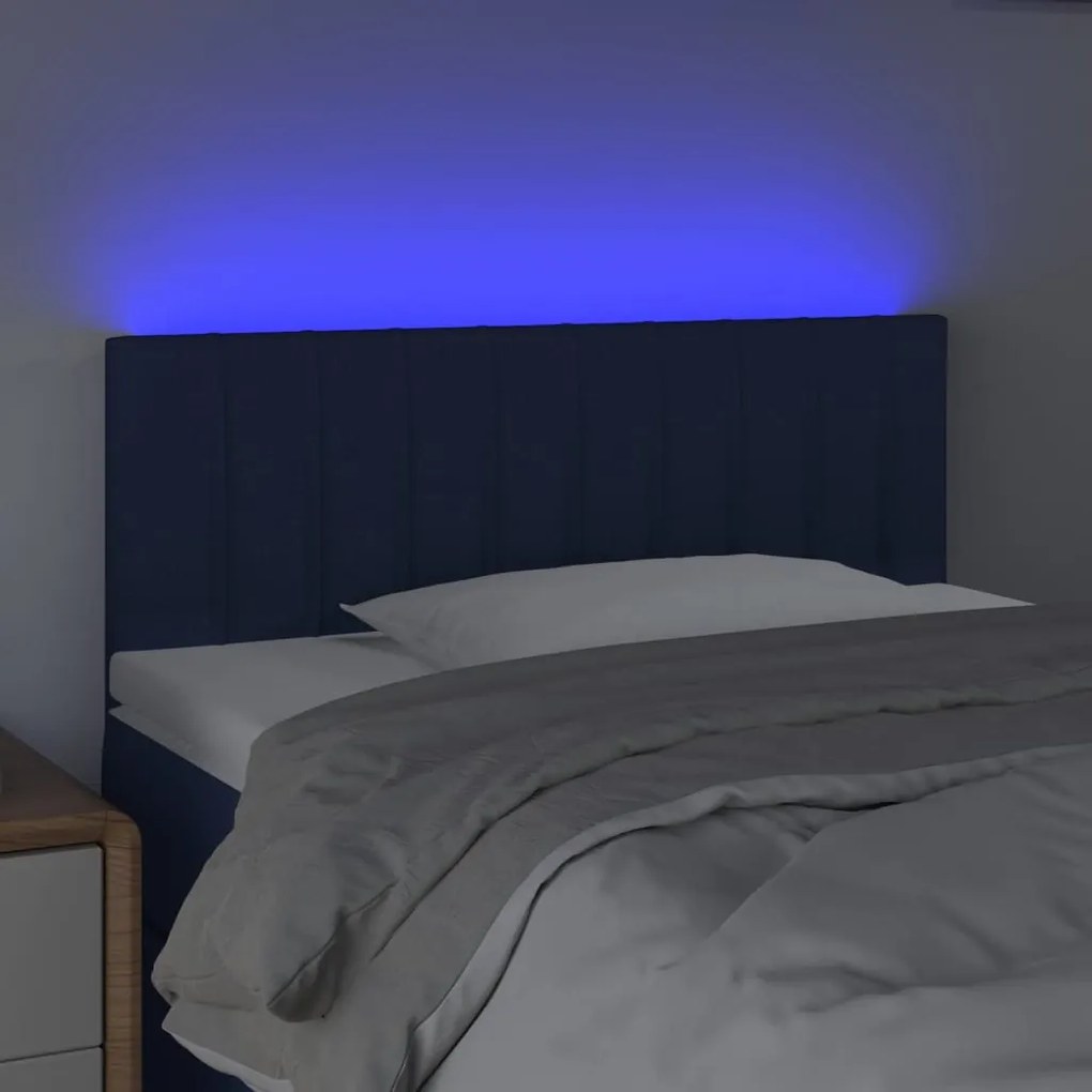 kék szövet LED-es fejtámla 80 x 5 x 78/88 cm