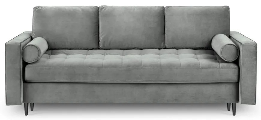 Santo világosszürke kinyitható bársonykanapé - Milo Casa