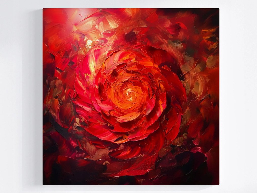 Vászonkép Canvas Festmény Absztrakt Virág Vörös Rózsa 80x80