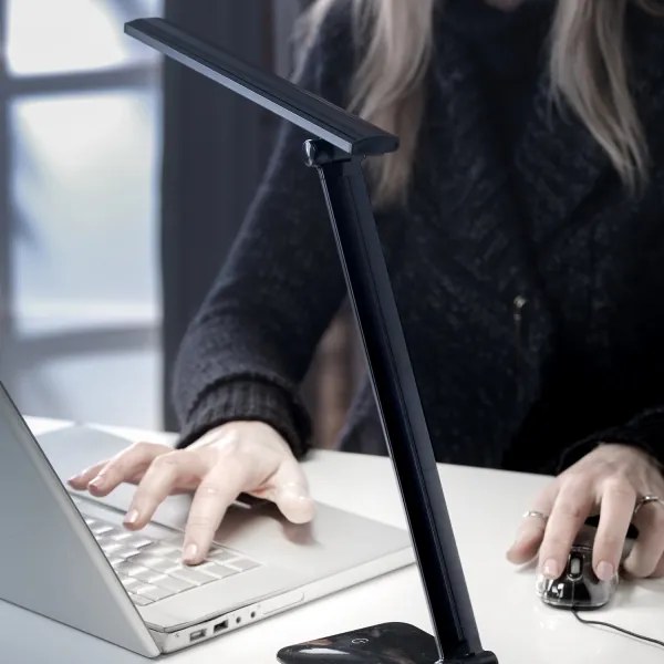 ONLI - LED Dimmelhető asztali lámpa USB porttal DESKI LED/7W/230V 4000K fekete