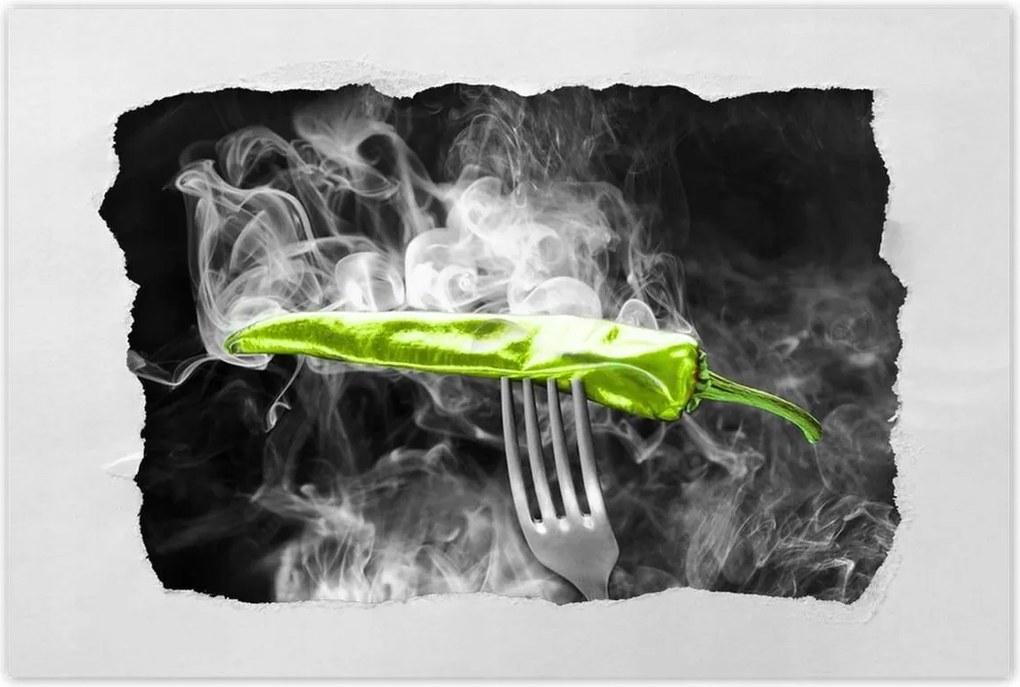 Poszterek 120x80 Zöld paprika a füstben