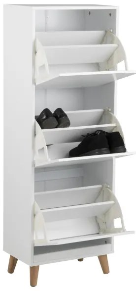 Fehér CARLY cipős szekrény 3 fiókkal