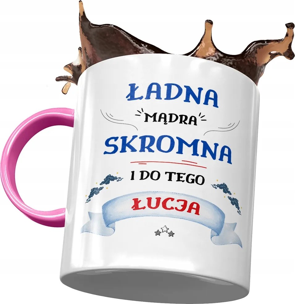 Rózsaszín Bögre Lúcia Barátnőknek Ajándék Nyomtatott Fotóval