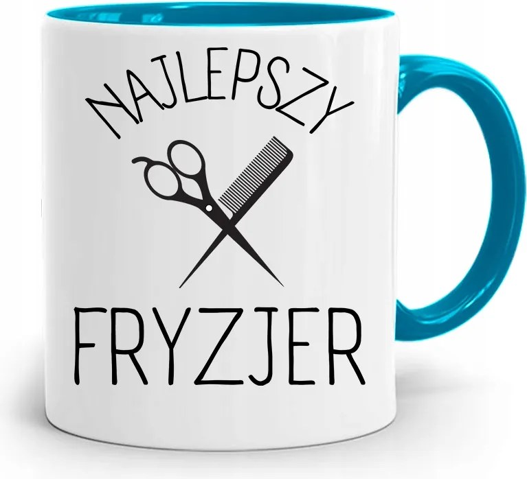 Kék Bögre Fodrásznak Legjobb Fodrász Nyomtatott Fotóval