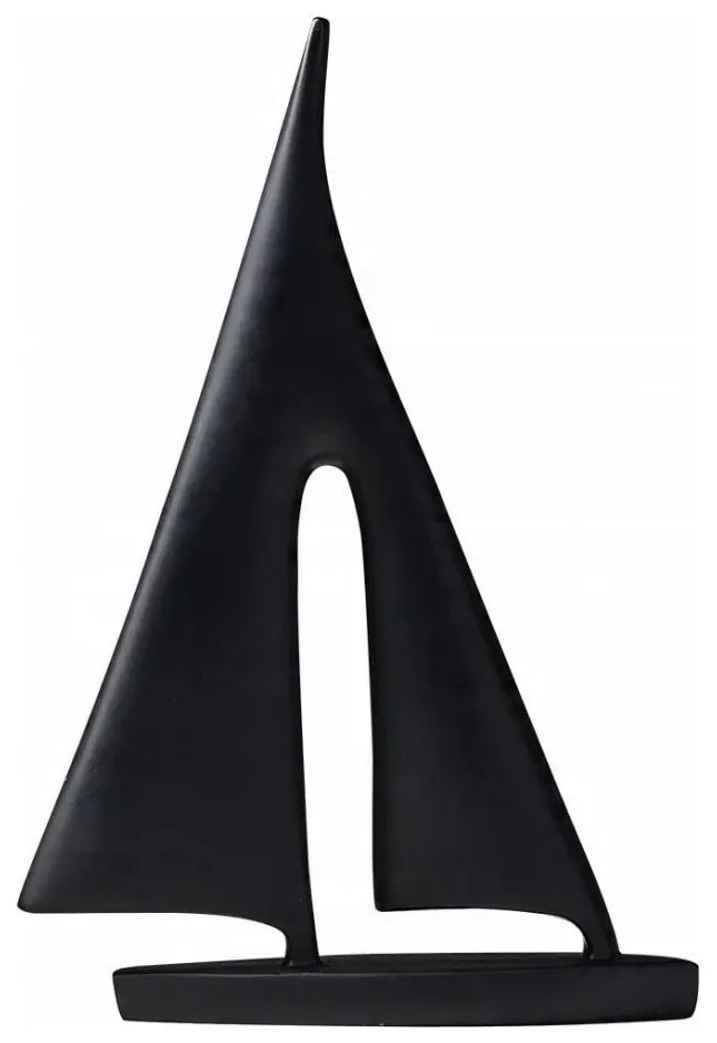 28 cm-es asztali dekoráció, gyanta, fekete