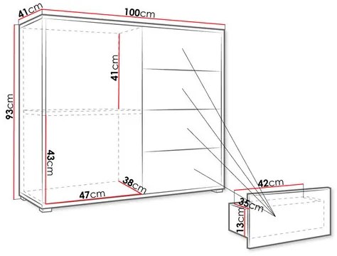 Fiókos komód Alkyra k1D4SZ AK01 (fehér). 1053638