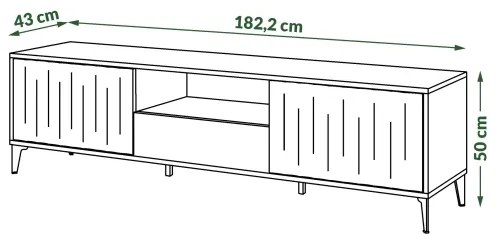 TV szekrény RONJA fiókkal, taupe/fekete színben