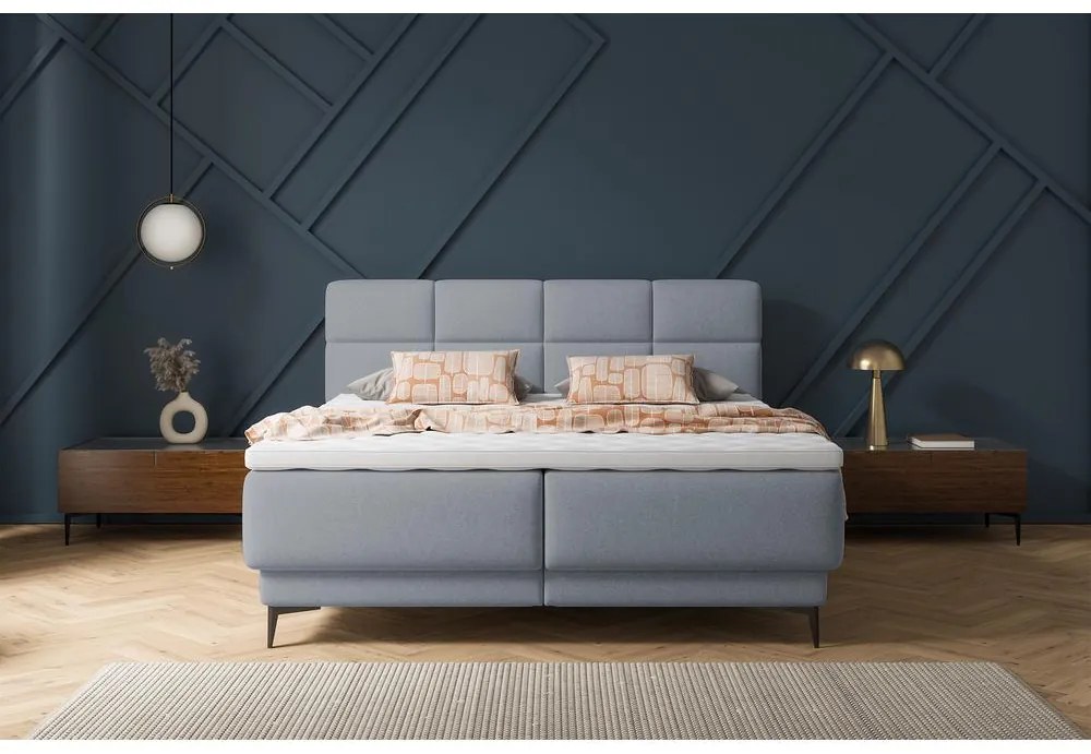 Kontinentális franciaágy 180 cm Riviera 180 (ágyráccsal és matraccal) (tárolóhellyel) (grafit + fekete). 1099638