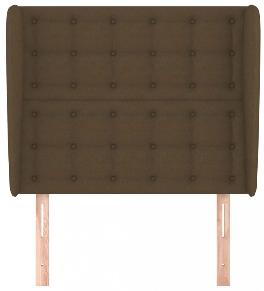 sötétbarna szövet fejtámla szárnyakkal 103 x 23 x 118/128 cm