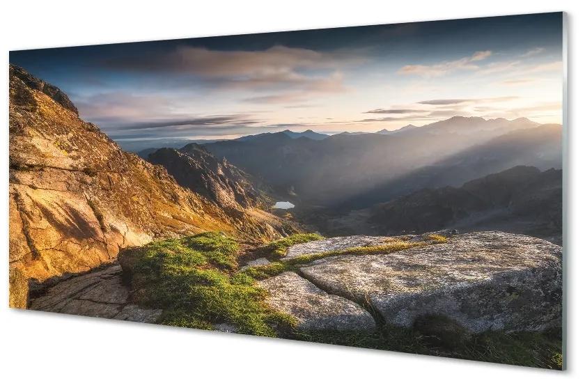 Üvegképek Mountain Sunrise 140x70 cm