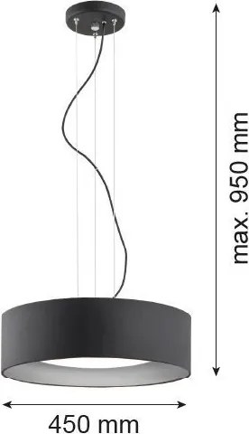ARGON 1214 MOHITO Ernyős Függesztett Lámpa Fekete, Ezüst E27 IP20