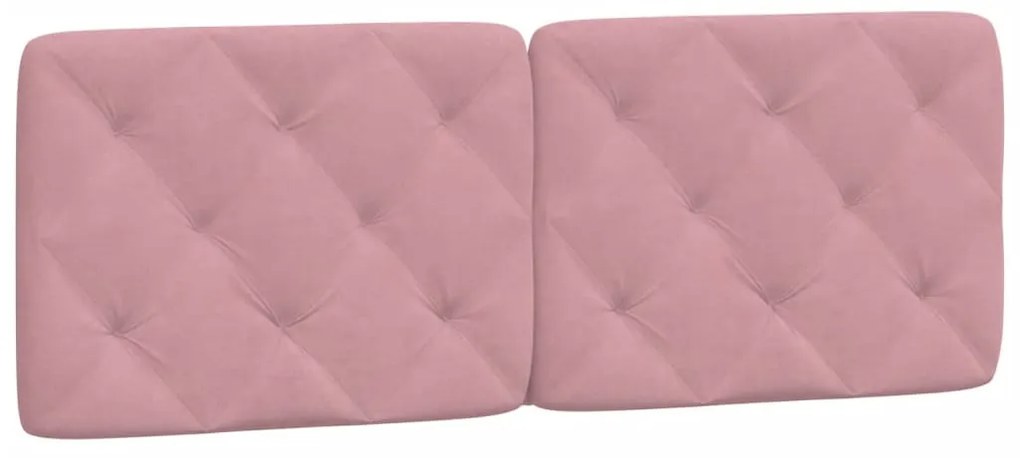 rózsaszín bársony fejtámla párna 140 cm