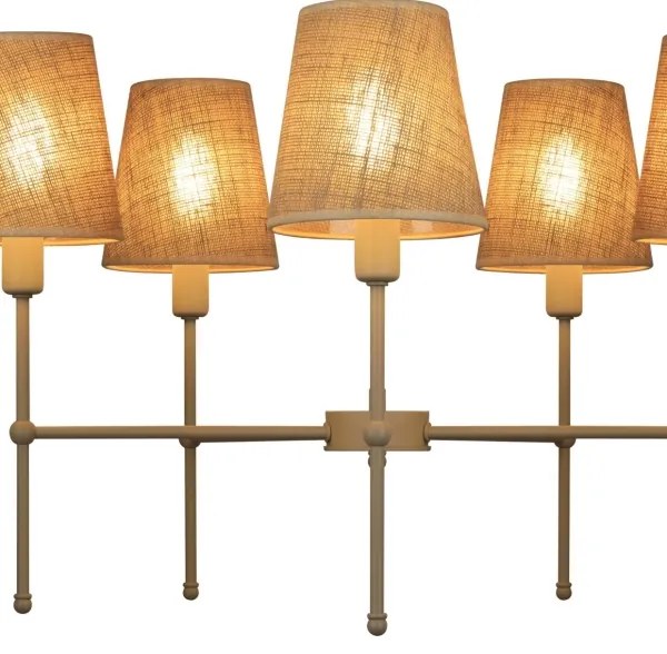 Rúdon szerelt MADELA csillár, 5 x E14 foglalat, max. 40 W, 230 V, juta, bézs