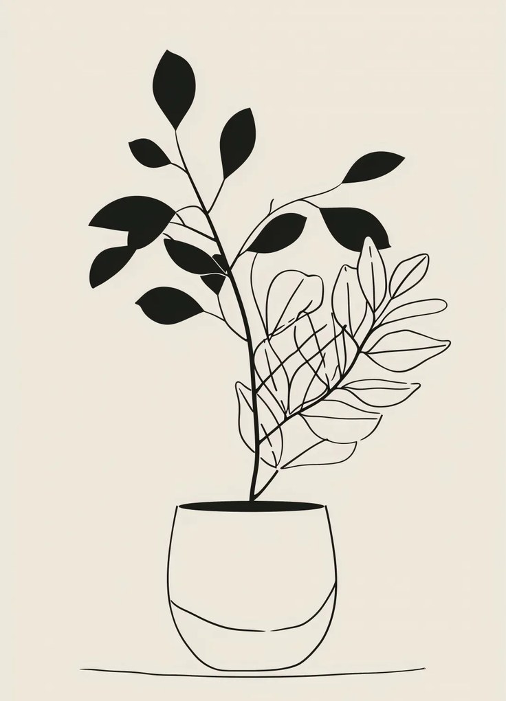 Poszter 20,5x28,4cm Egyszerű virágtartó