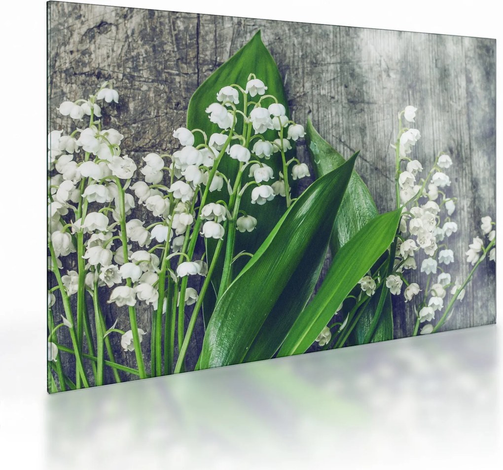 A gyöngyvirág képe (üvegen) (70x50 cm)