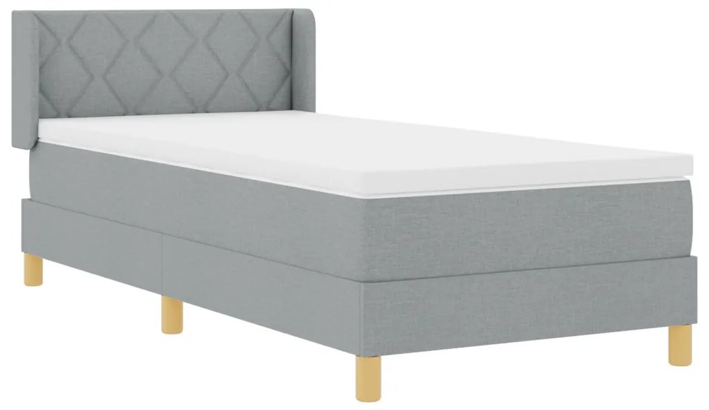Boxspring Ágy Matrac Fekete Szürke Színben, 100 x 200 cm Szövet