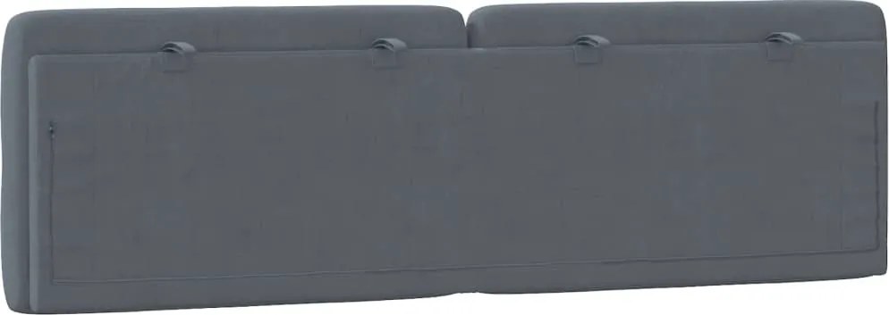 sötétszürke bársony fejtámla párna 152 cm