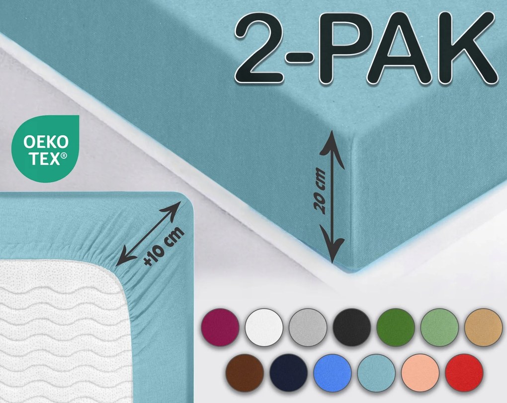 Sesto Senso gumis lepedő Jersey Kék 160x200cm