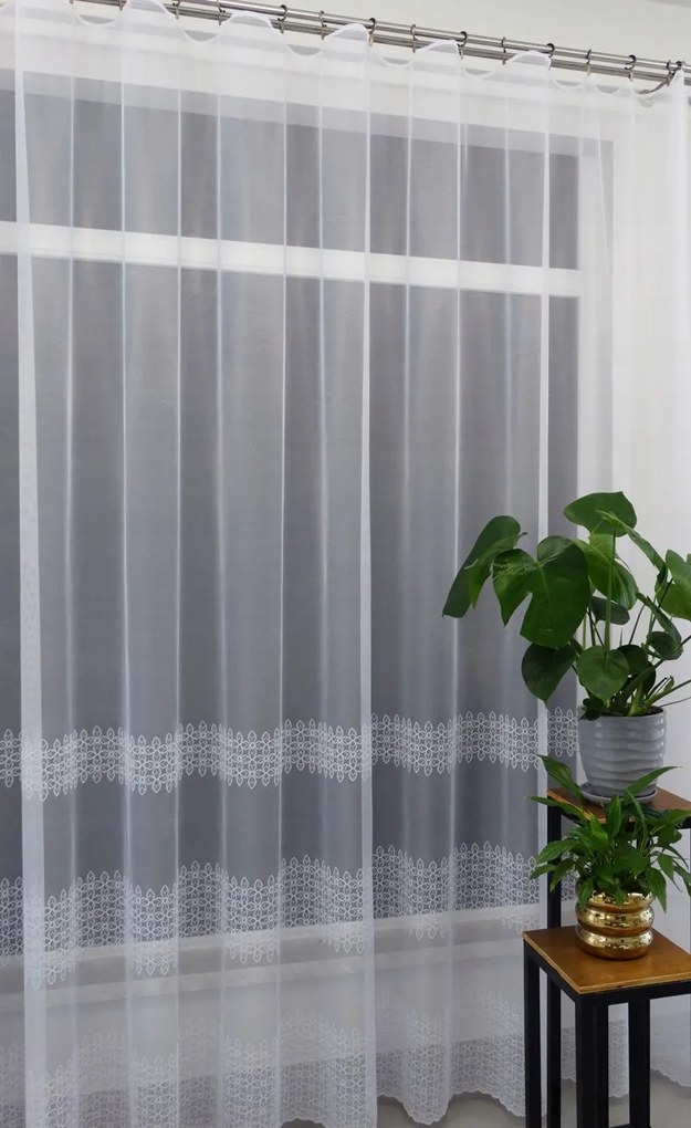 Mg Függöny jacquard 33985 Fehér 250x250cm kész M szalaggal