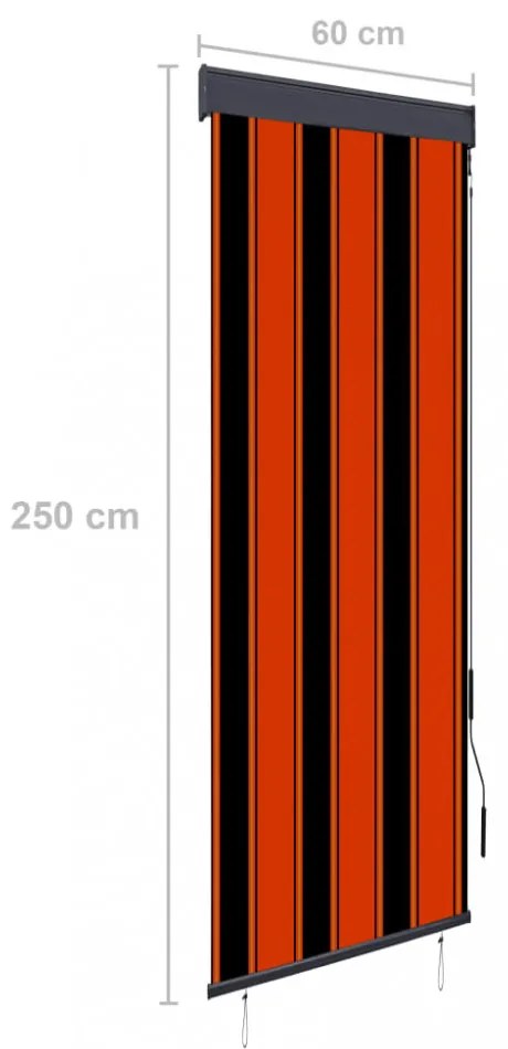 narancssárga és barna kültéri roló 60 x 250 cm