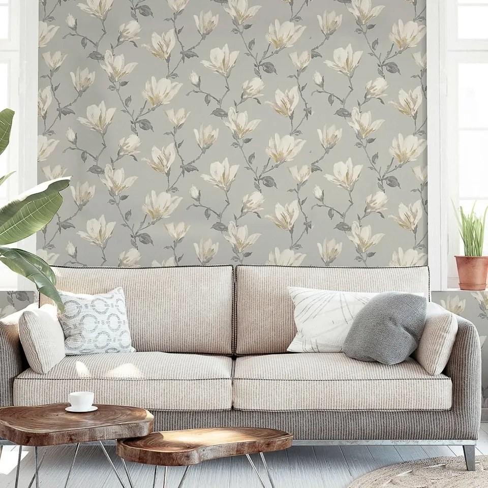 Arthouse Signature 2 Lily Floral bézs-fehér virágos papír tapéta – 925005