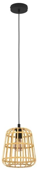 Eglo 390152 - Csillár zsinóron MONTEZUELO 1xE27/40W/230V átm. 24 cm bambusz