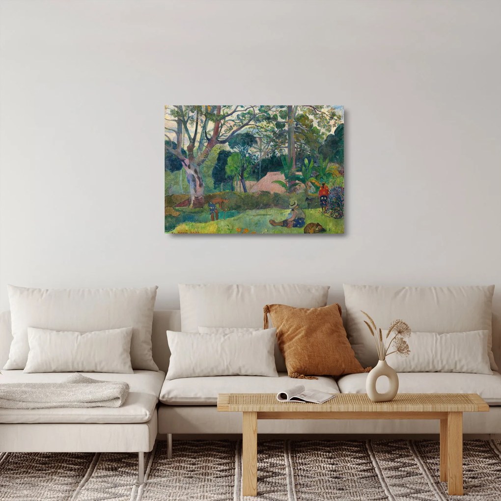 Üveg kép - Paul Gauguin, Te raau rahi (The Big Tree), reprodukciók (70x50 cm)