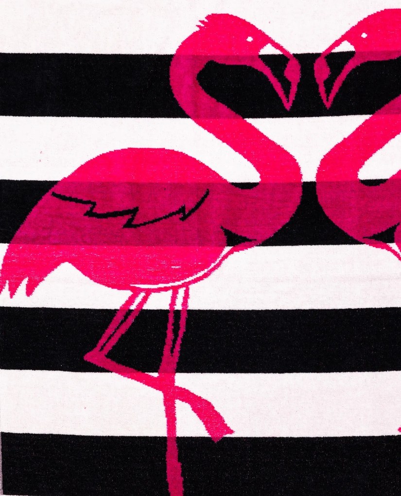FLAMINGO GOLD Strandtörölköző fekete 165x90cm