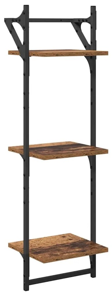Fali polc készlet 6 pcs Öreg fa 100 x 25 x 30 cm Faanyag