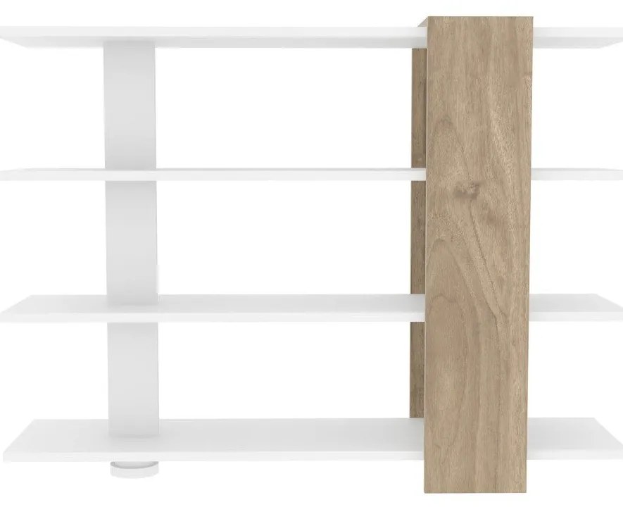 könyvespolc Nur - White, Walnut