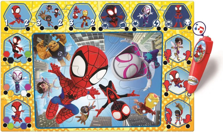 Pókember Spidey and Friends interaktív 24 db-os puzzle Clementoni