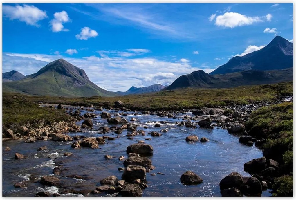 Poszterek 120x80 Kő folyó Hegyek